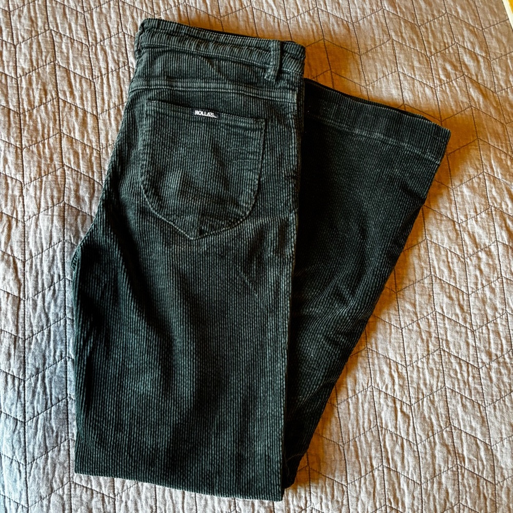 ROLLA'S Dark Green Corduroy Boot Cut Pants